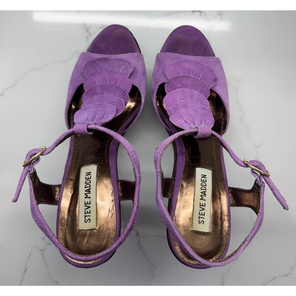 Steve Madden Open-toe Suede Platform Sandals, Truffle Lilac, Size 7 - Picture 6 of 10